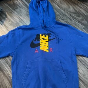 Nike Royal Blue Hoodie with Multicolor Logo